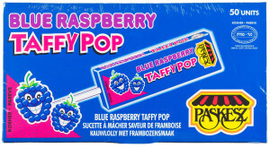 Цукерки "Paskesz" іриски на паличці малина "Taffy Pop", 540 г
