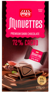 Шоколад чорний 72% какао "Minuettes Milk" міні "Paskesz" парве, 128 г