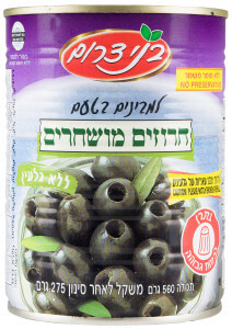 Оливки черные без косточки Песах Bnei Darom, 560 г
